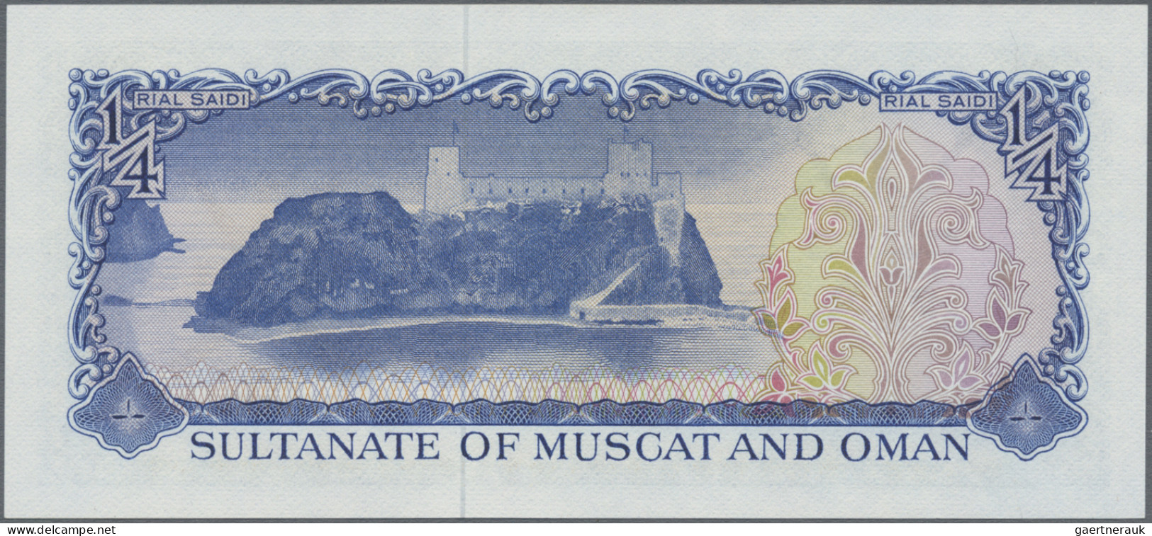 Oman: Sultanate of Muscat and Oman and Oman Currency Board, lot with 5 banknotes