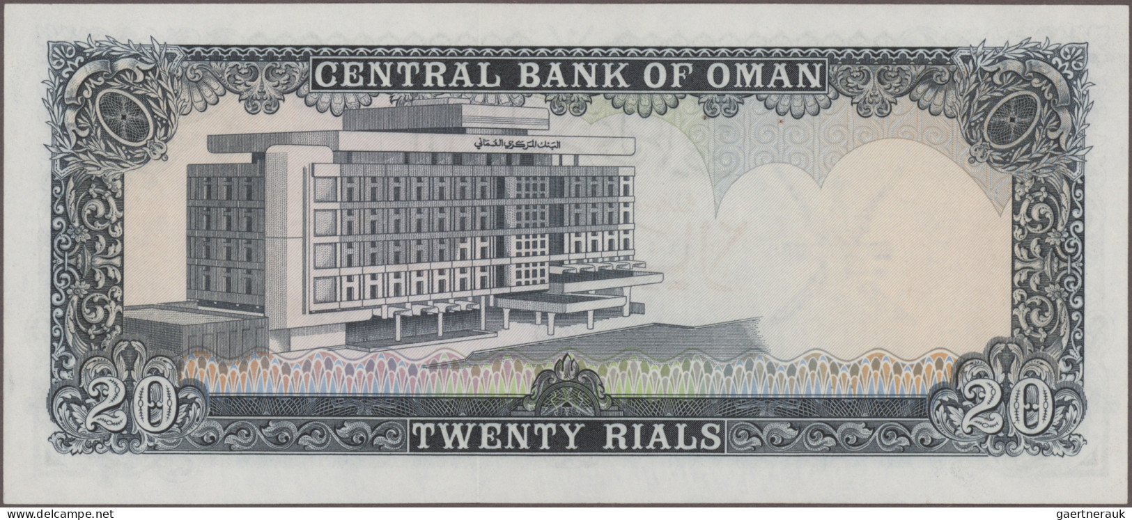 Oman: Central Bank Of Oman, Lot With 7 Banknotes, 1977 And 1985 Series, With 100 - Oman