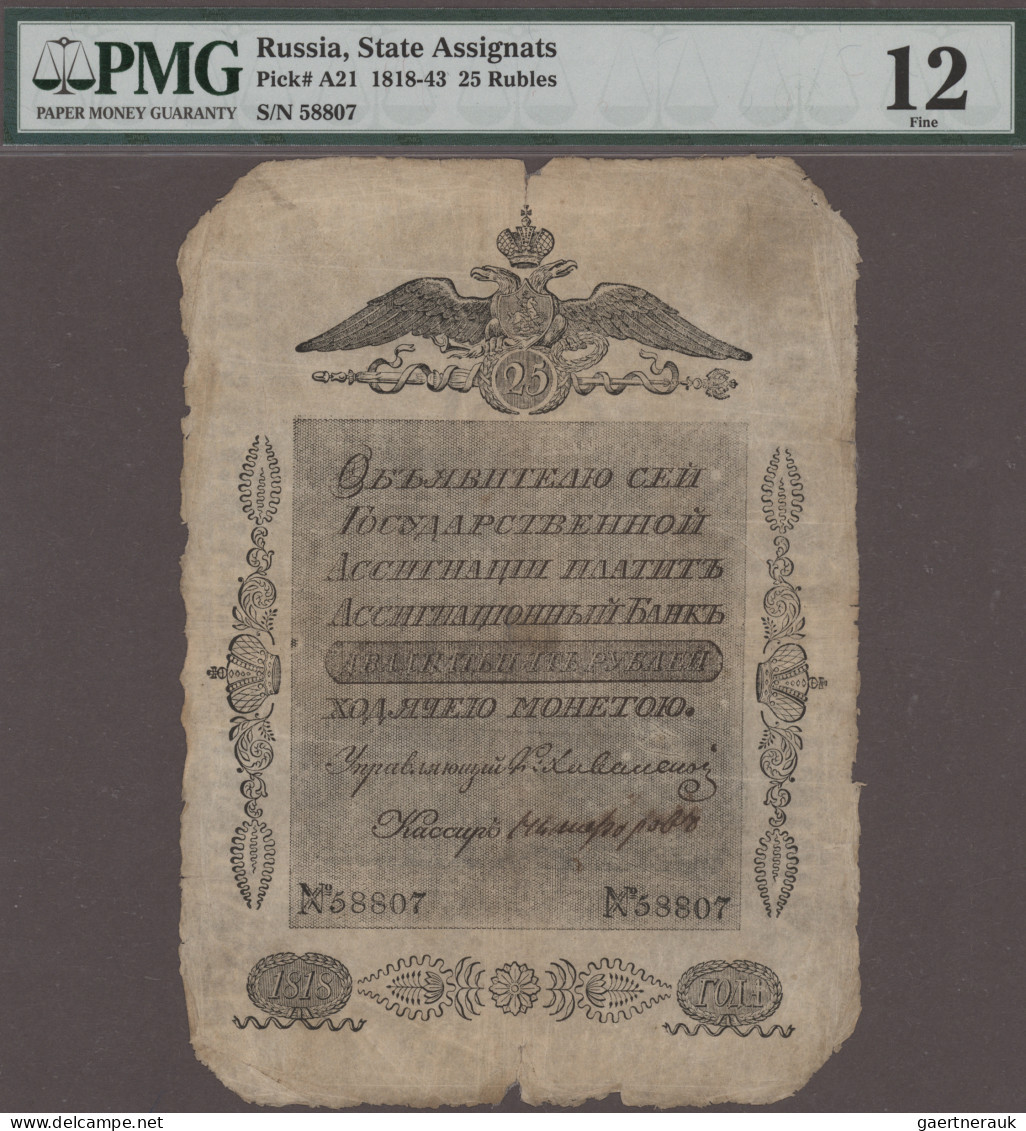 Russia - Bank Notes: State Assignat Bank, 25 Rubles 1818, P.A21, Some Minor Repa - Russland