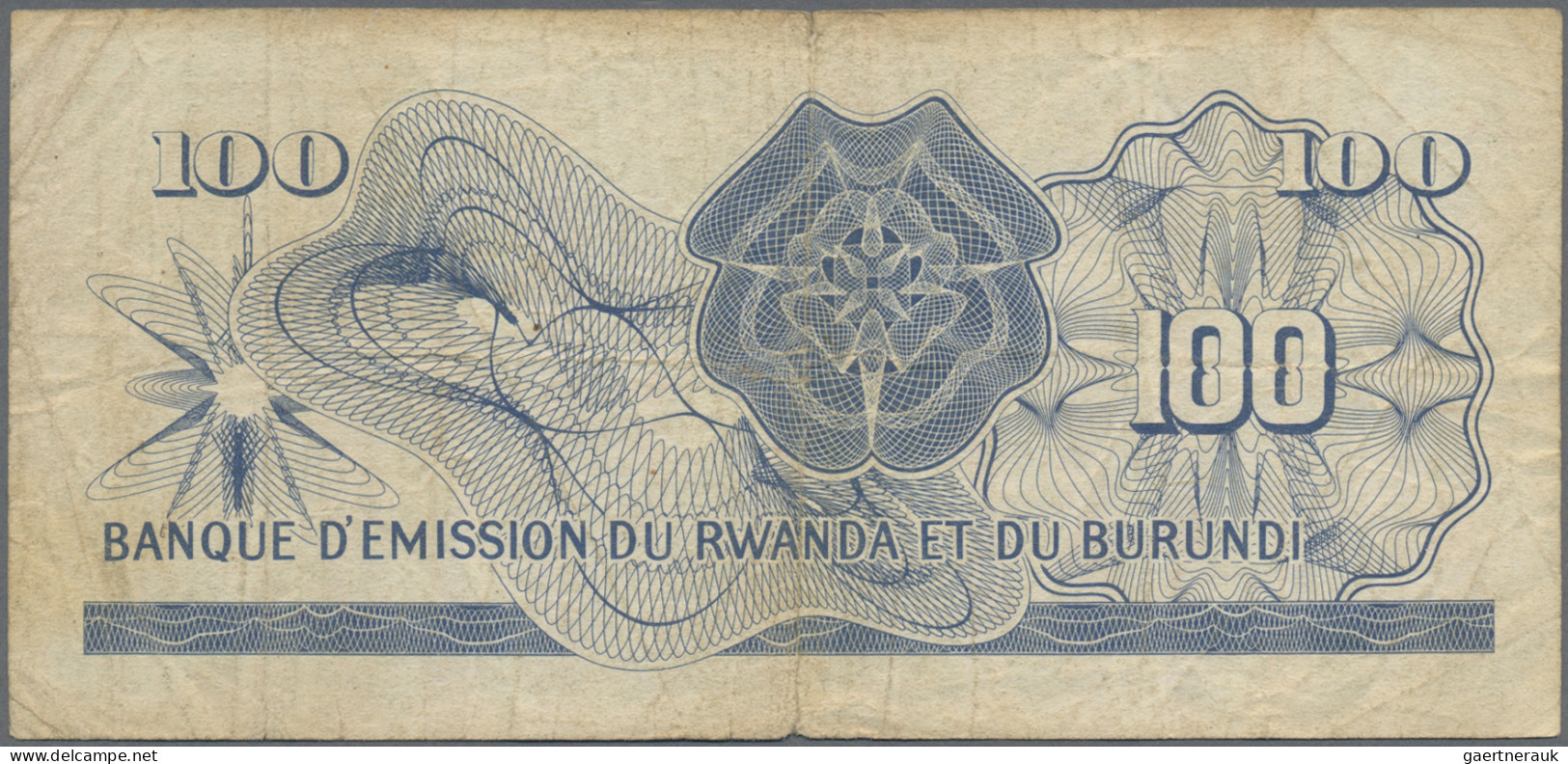 Rwanda-Burundi: Banque D'Émission Du Rwanda Et Du Burundi 100 Francs 15.09.1960, - Ruanda-Urundi