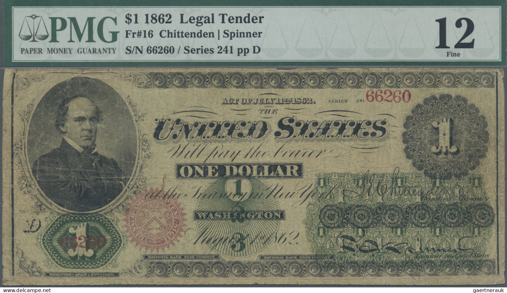 United States Of America: United States Treasury, 1 Dollar Legal Tender Note 186 - Otros & Sin Clasificación