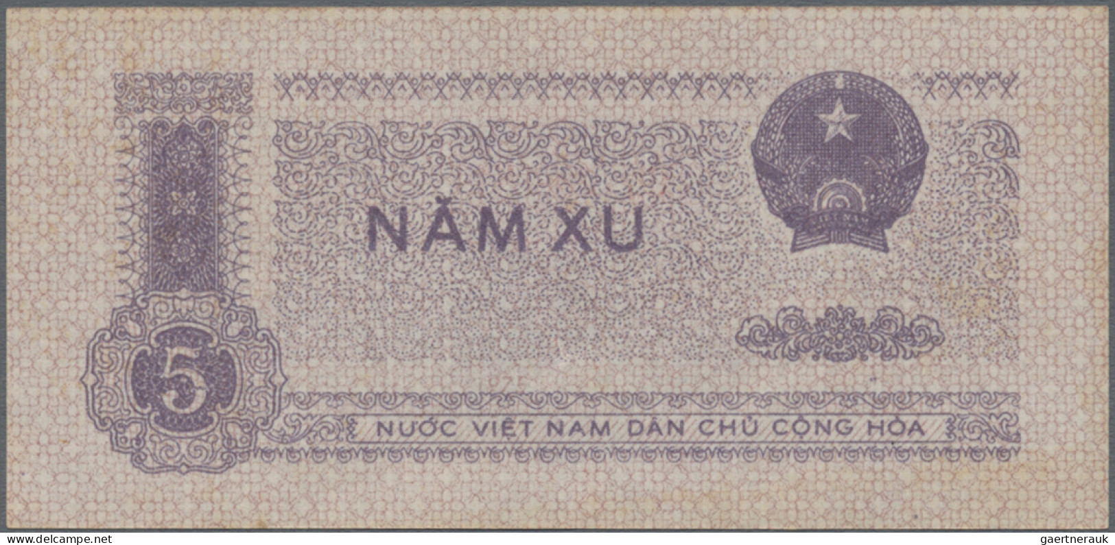 Vietnam: National Bank Of Vietnam, Lot With 5 Banknotes, Series 1958 And 1975, W - Vietnam