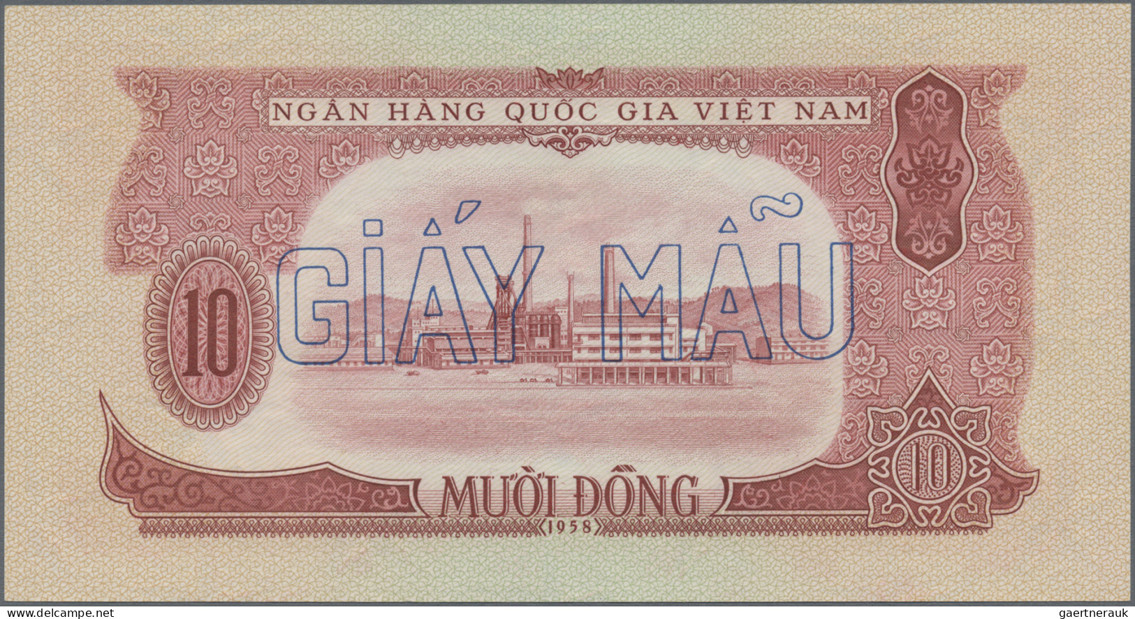 Vietnam: National Bank Of Vietnam, Lot With 6 SPECIMEN, 1958 Series, All With Ze - Viêt-Nam