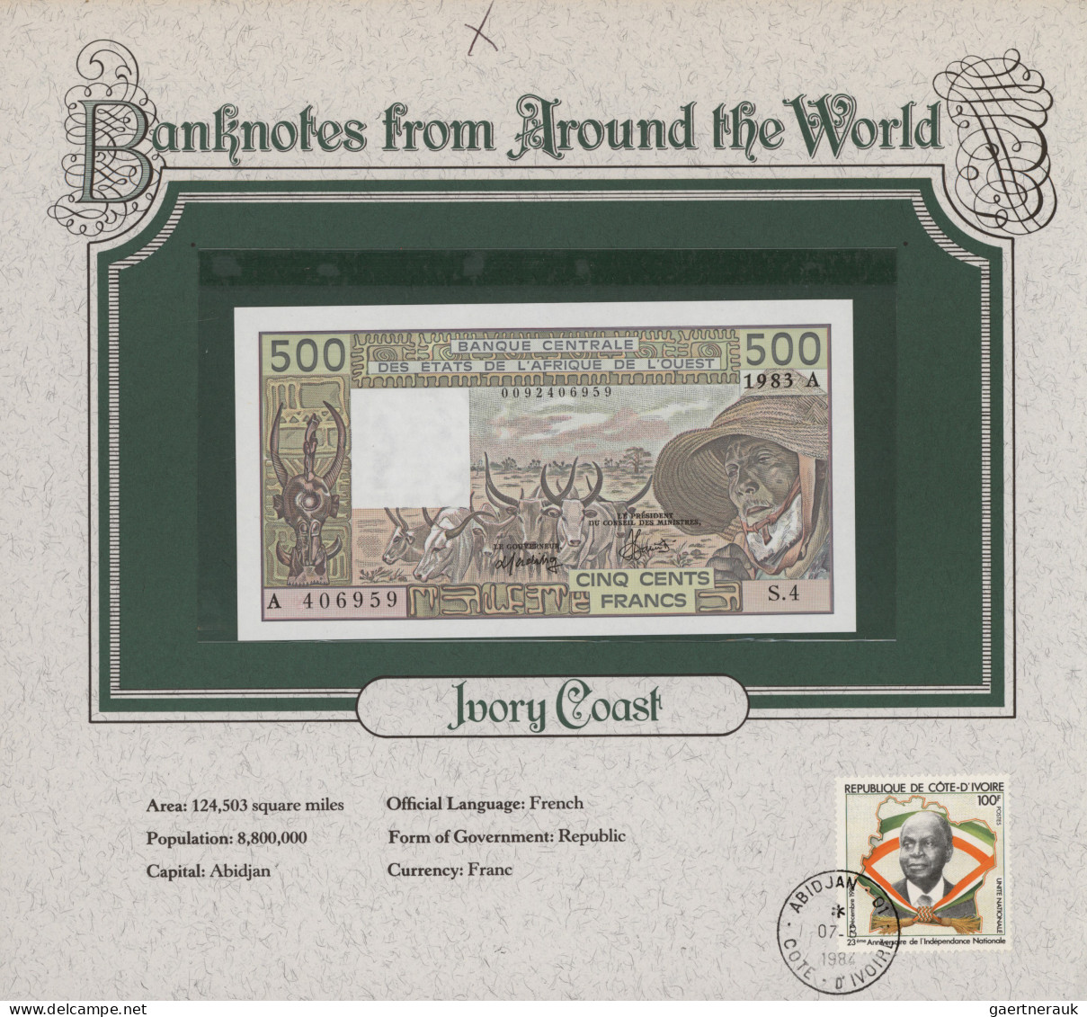 Worldwide: Huge collection of 35 graded world banknotes, comprising for example