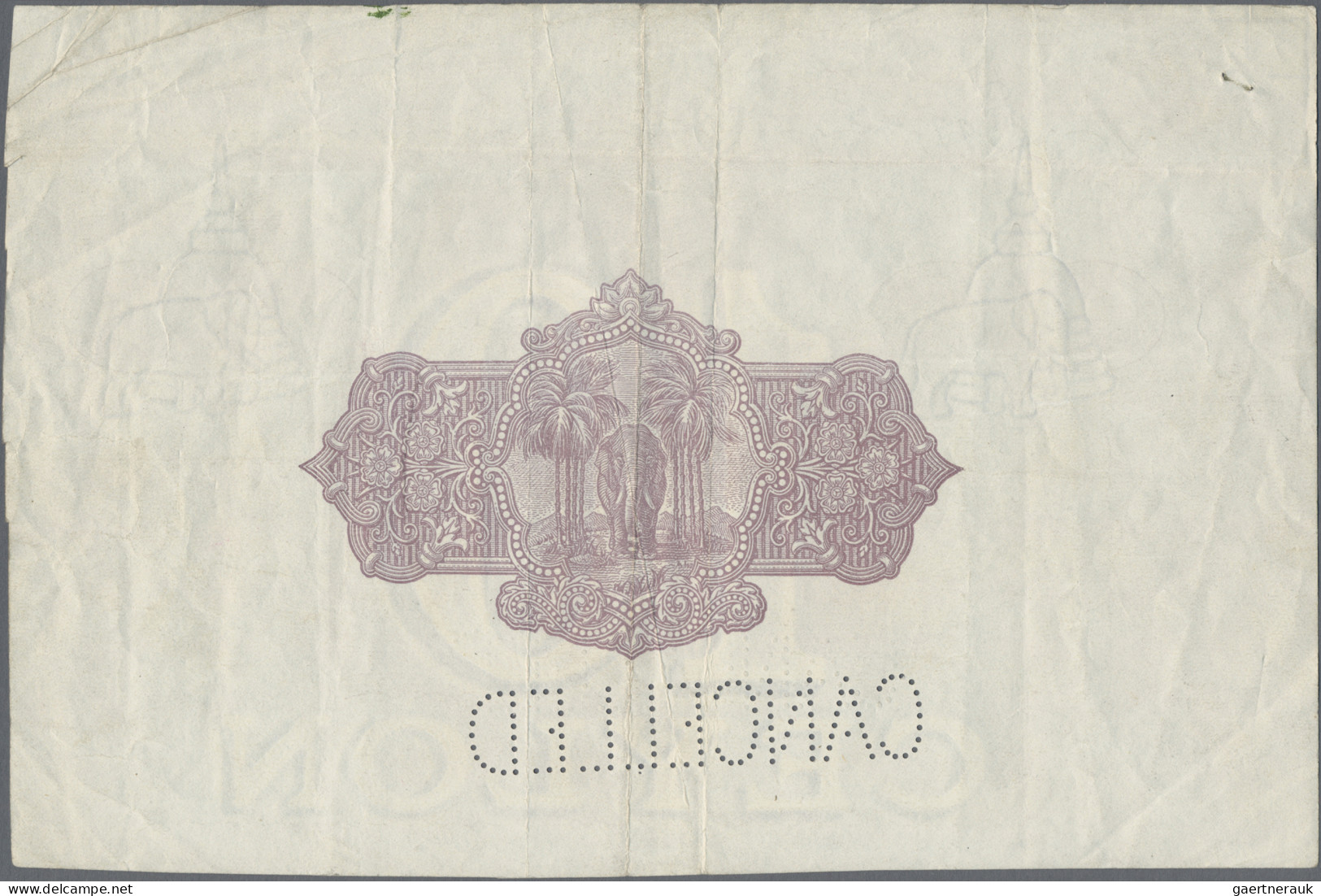 Worldwide: Lot With 6 Banknotes And 1 Cheque, Comprising Ceylon Vignette Proof P - Collezioni E Lotti