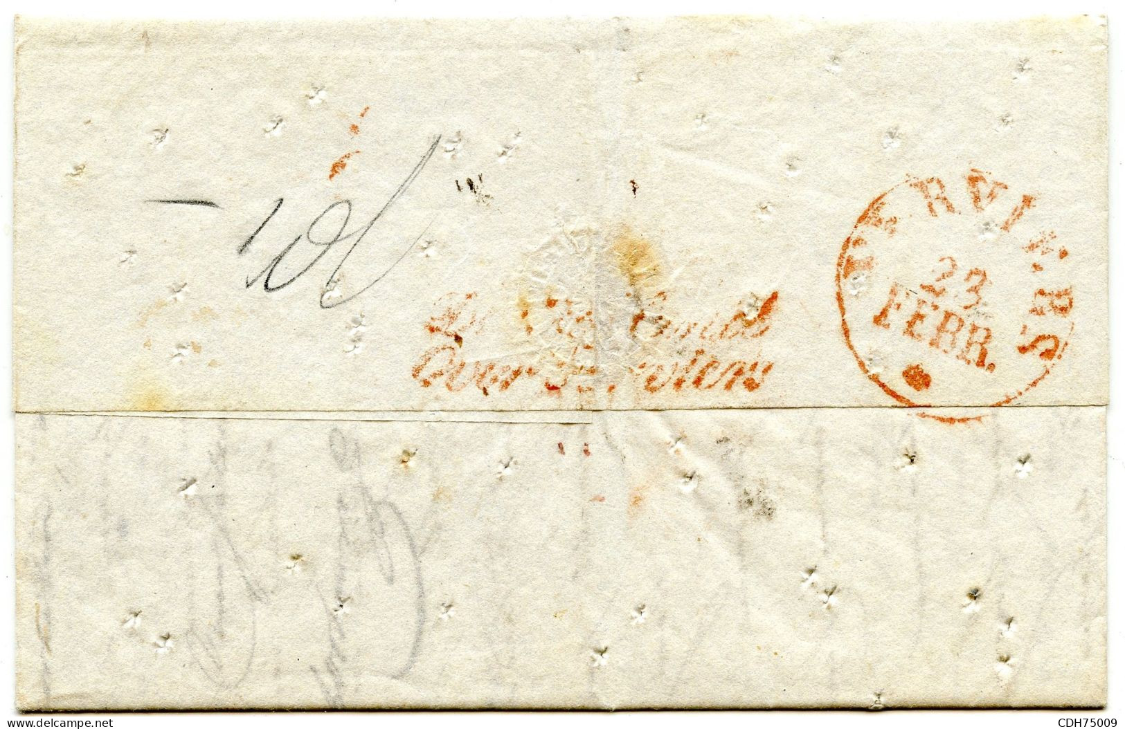 TURQUIE - LETTRE PURIFIEE DE SMYRNE POUR VERVIERS, 1830 - ...-1858 Prephilately