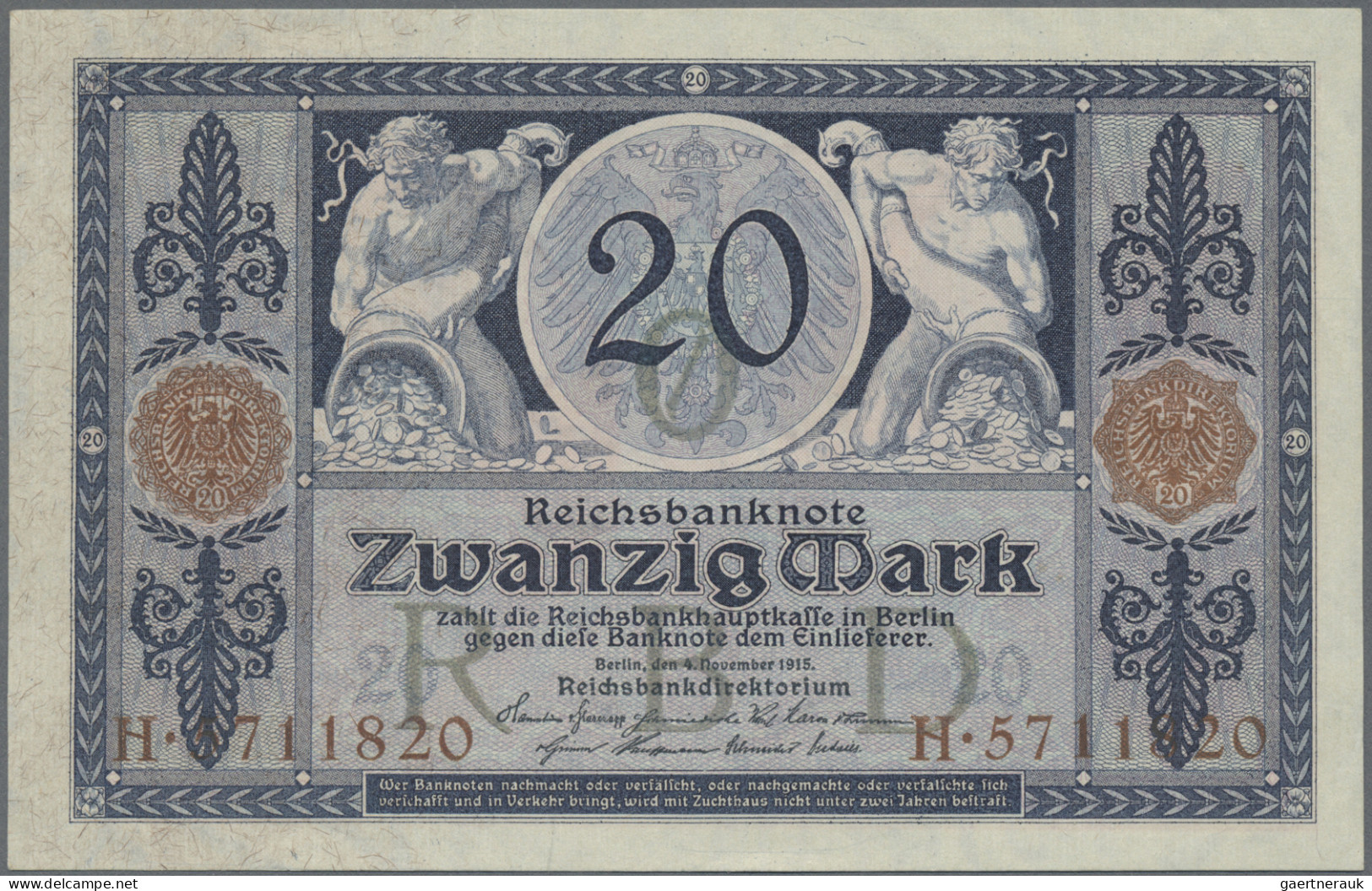 Deutschland - Deutsches Reich Bis 1945: Kleines Lot Reichsbanknoten, 1910-1918, - Andere & Zonder Classificatie