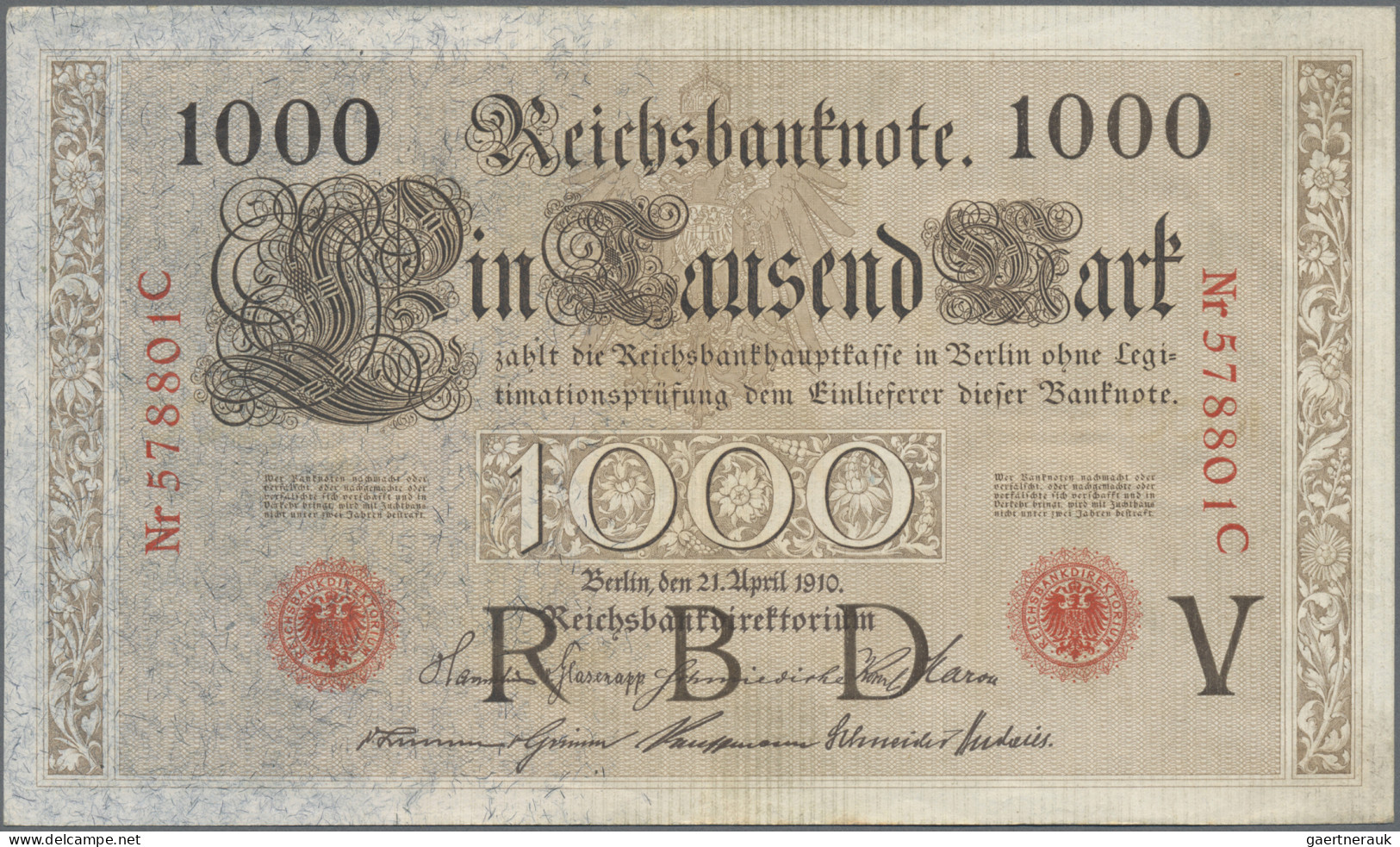 Deutschland - Deutsches Reich Bis 1945: Kleines Lot Reichsbanknoten, 1910-1918, - Otros & Sin Clasificación