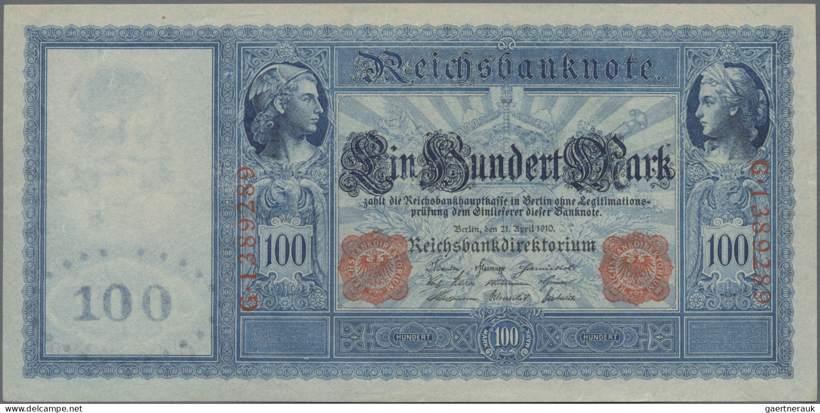 Deutschland - Deutsches Reich bis 1945: Kleines Lot Reichsbanknoten, 1910-1918,