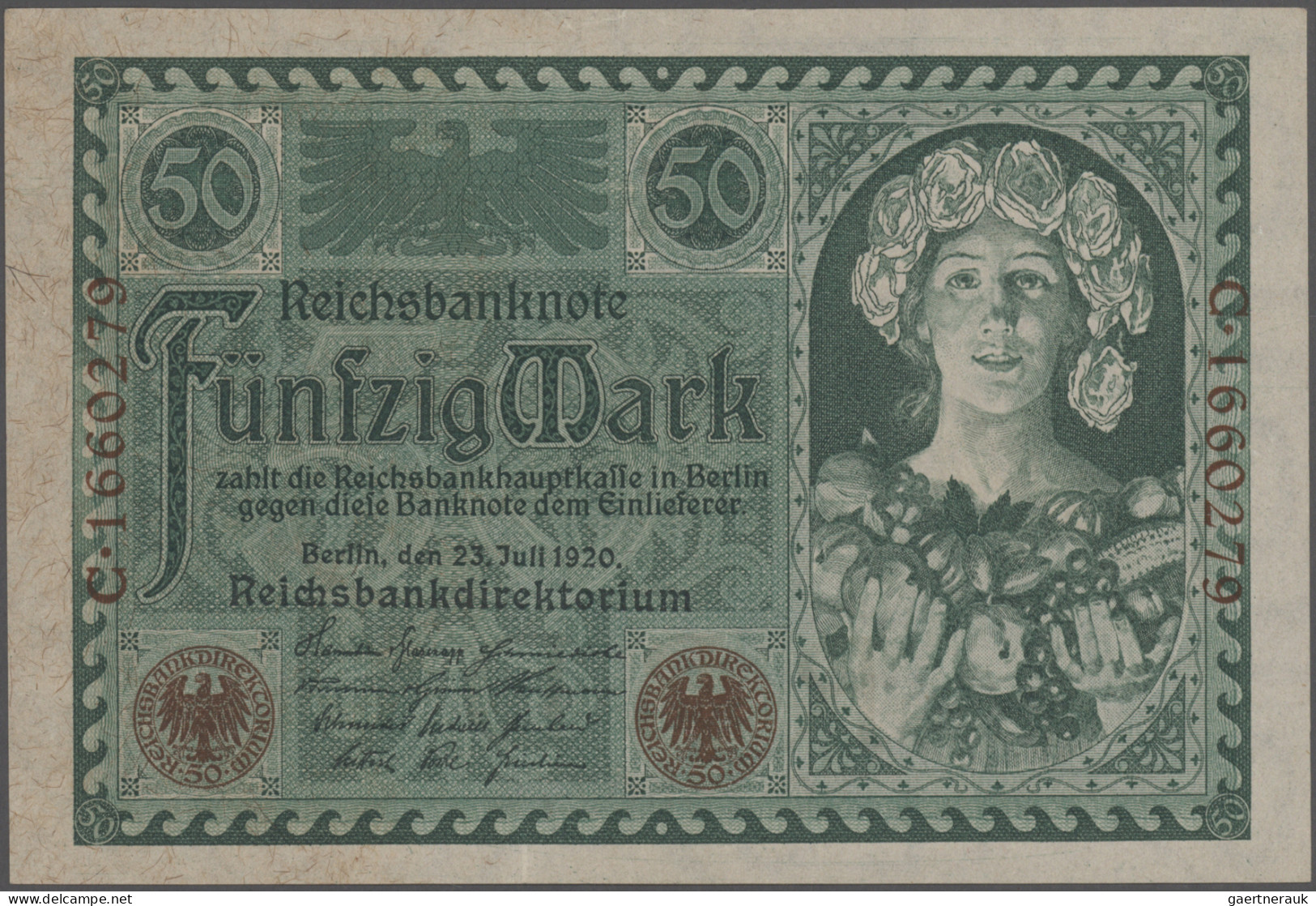 Deutschland - Deutsches Reich Bis 1945: Lot Mit 7 Reichsbanknoten, Serie 1920-22 - Andere & Zonder Classificatie