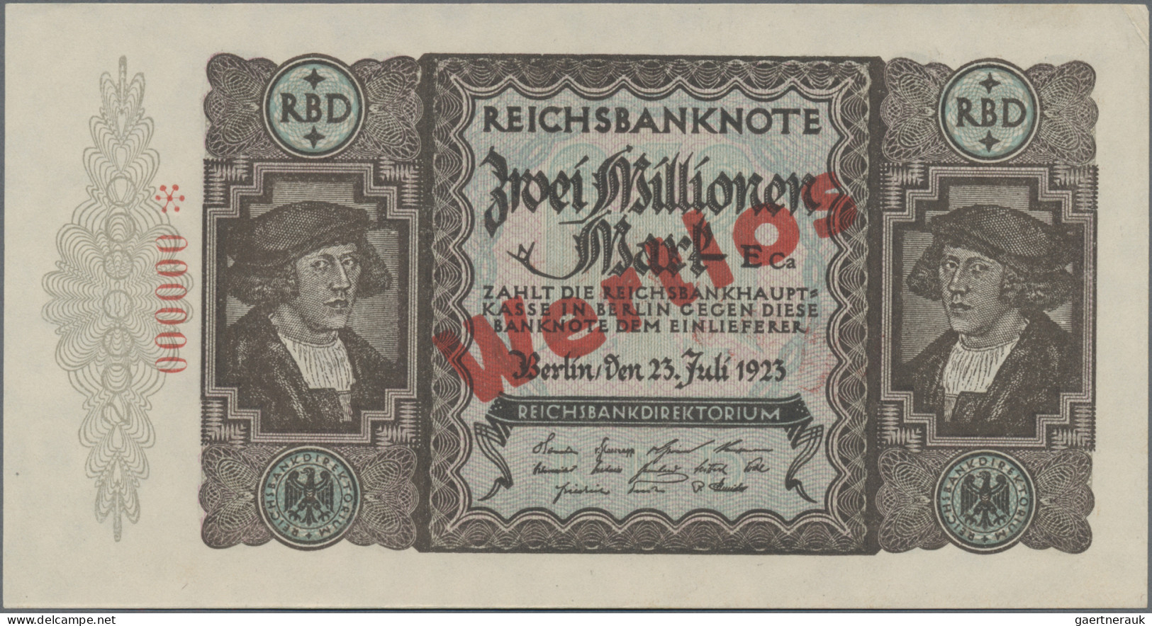 Deutschland - Deutsches Reich Bis 1945: Reichsbanknote 2 Millionen Mark 1923 MUS - Autres & Non Classés