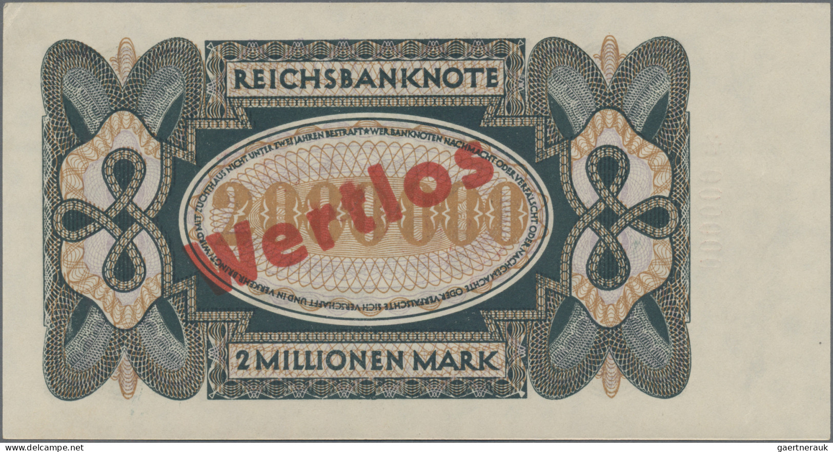 Deutschland - Deutsches Reich Bis 1945: Reichsbanknote 2 Millionen Mark 1923 MUS - Sonstige & Ohne Zuordnung