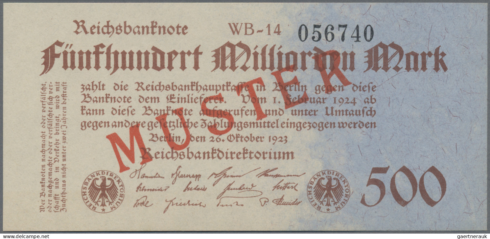 Deutschland - Deutsches Reich Bis 1945: Reichsbanknote 500 Milliarden Mark 1923 - Sonstige & Ohne Zuordnung