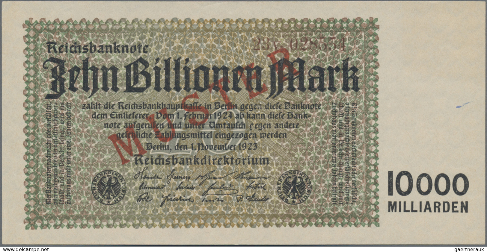 Deutschland - Deutsches Reich Bis 1945: Reichsbanknote 10 Billionen Mark 1923 MU - Otros & Sin Clasificación