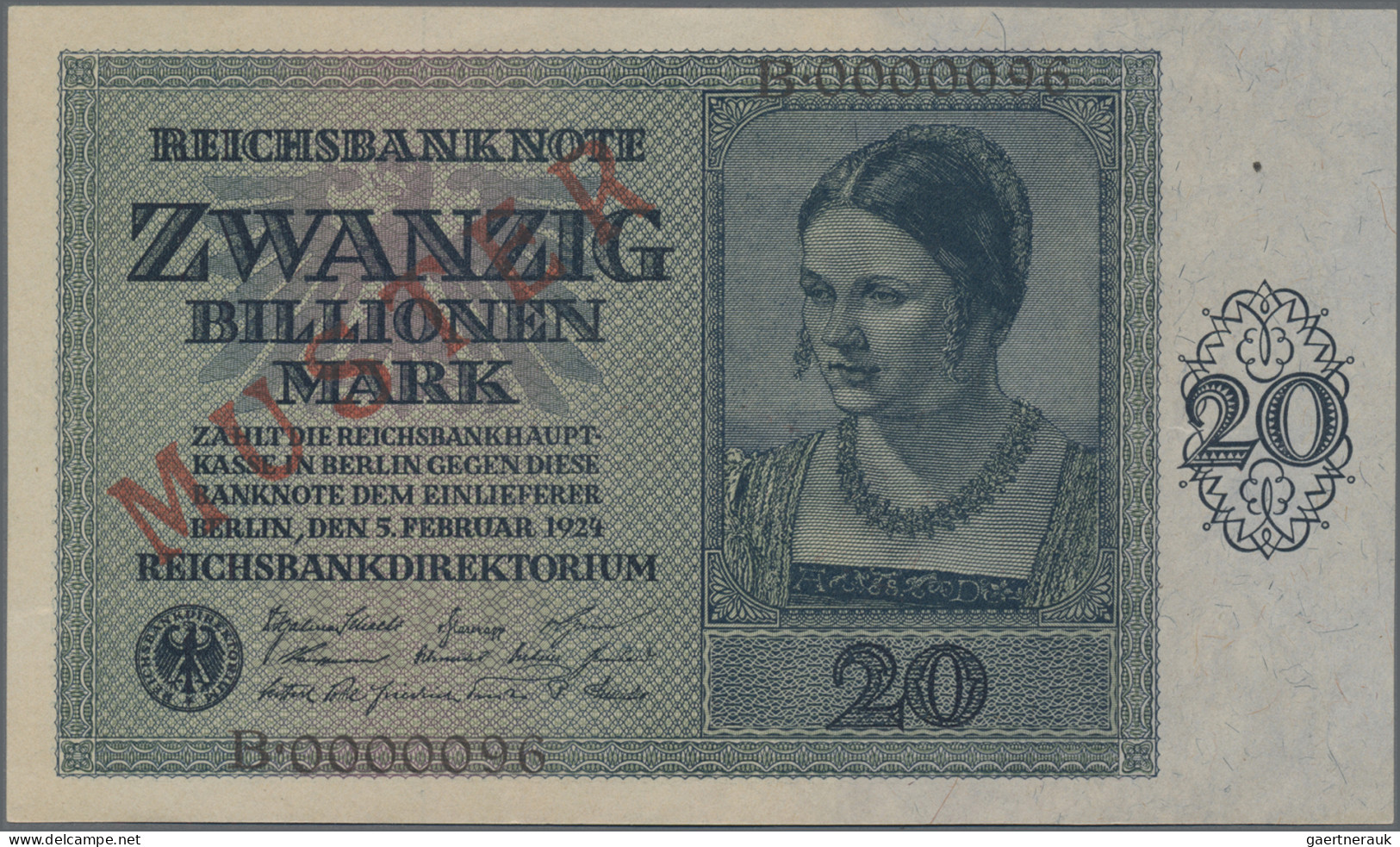 Deutschland - Deutsches Reich Bis 1945: Reichsbanknote 20 Billionen Mark 1924 MU - Andere & Zonder Classificatie