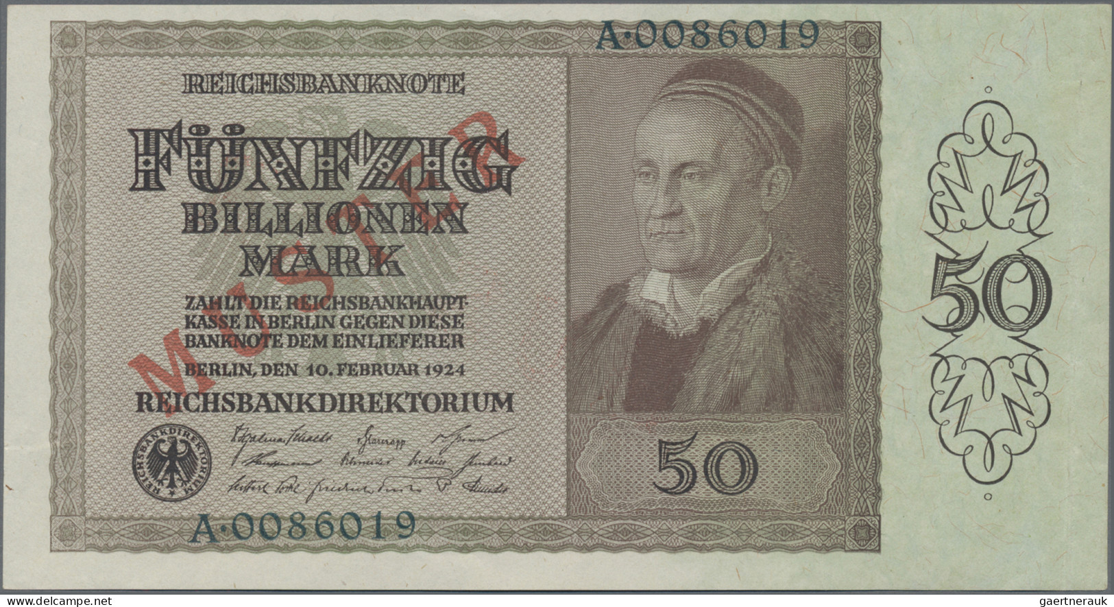 Deutschland - Deutsches Reich Bis 1945: Reichsbanknote 50 Billionen Mark 1924 MU - Otros & Sin Clasificación