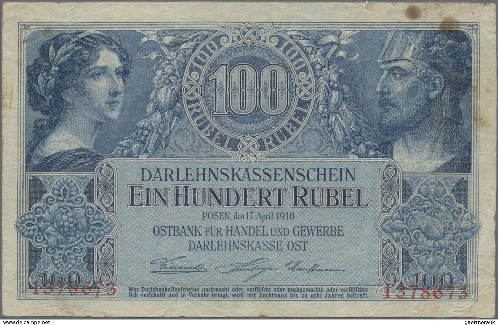 Deutschland - Nebengebiete Deutsches Reich: Darlehenskasse Ost, Serie 1916-1918, - Autres & Non Classés