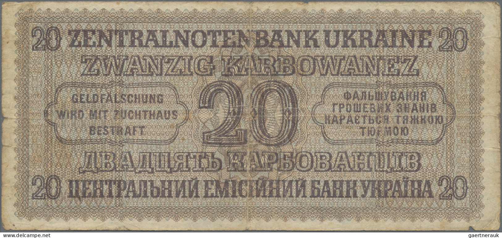 Deutschland - Nebengebiete Deutsches Reich: Zentralnotenbank Ukraine, 1942, groß