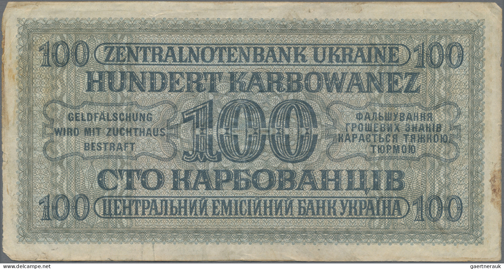 Deutschland - Nebengebiete Deutsches Reich: Zentralnotenbank Ukraine, 1942, groß