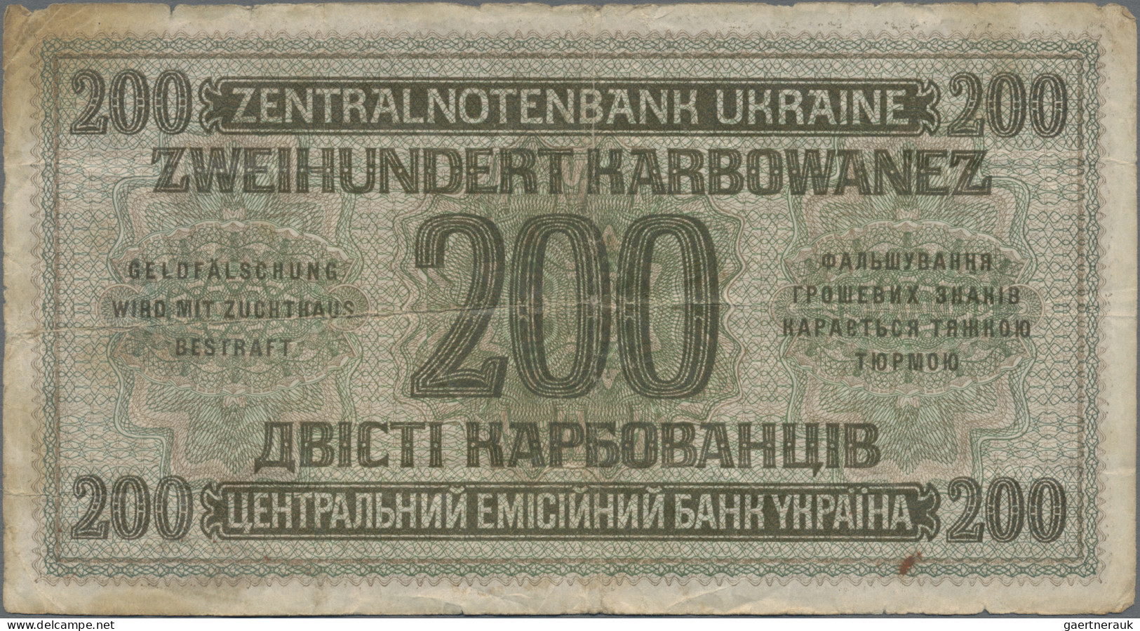 Deutschland - Nebengebiete Deutsches Reich: Zentralnotenbank Ukraine, 1942, groß