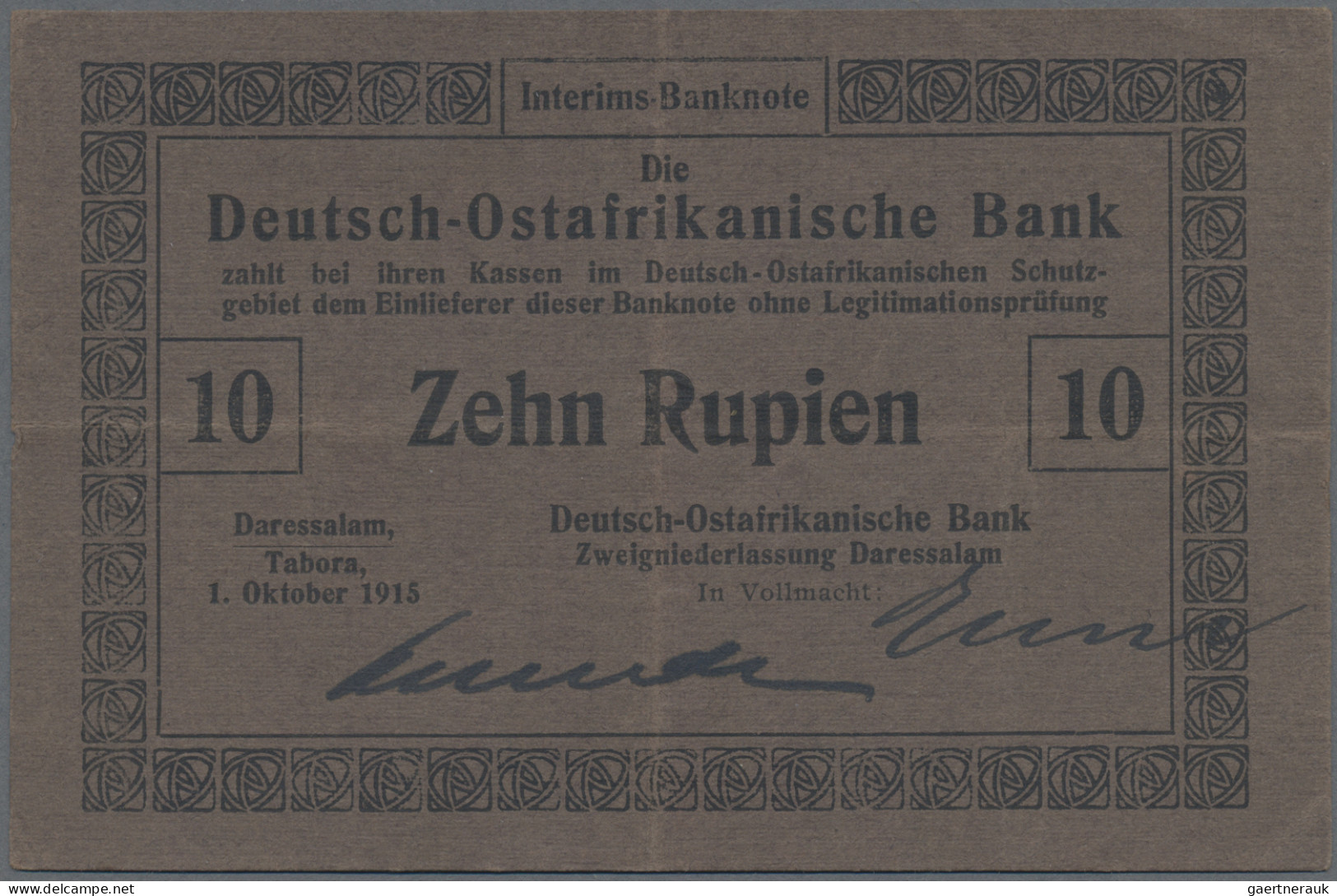 Deutschland - Kolonien: Deutsch-Ostafrikanische Bank, Lot Mit 3 Banknoten, Dabei - Sonstige & Ohne Zuordnung