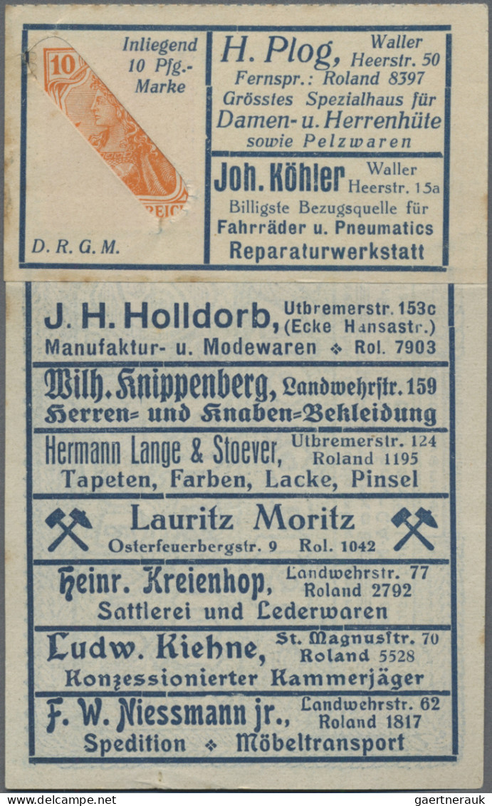 Deutschland - Briefmarkennotgeld: Bremen, Aug. Düe, Restaurant, Briefmarkengeld - Autres & Non Classés