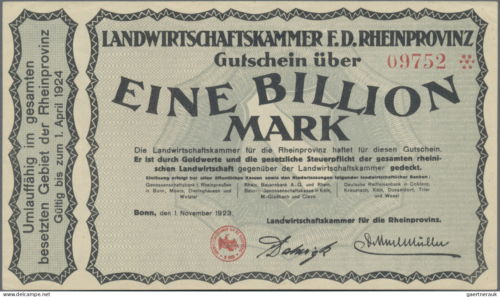 Deutschland - Länderscheine: Rheinprovinz, Provinzialverband, 10, 20, 50 Mark (R - Autres & Non Classés