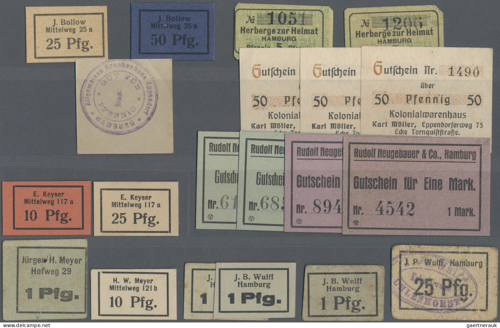 Deutschland - Notgeld - Hamburg: Mappe Mit 84 Notgeldscheinen (dabei Etliche Pri - [11] Local Banknote Issues