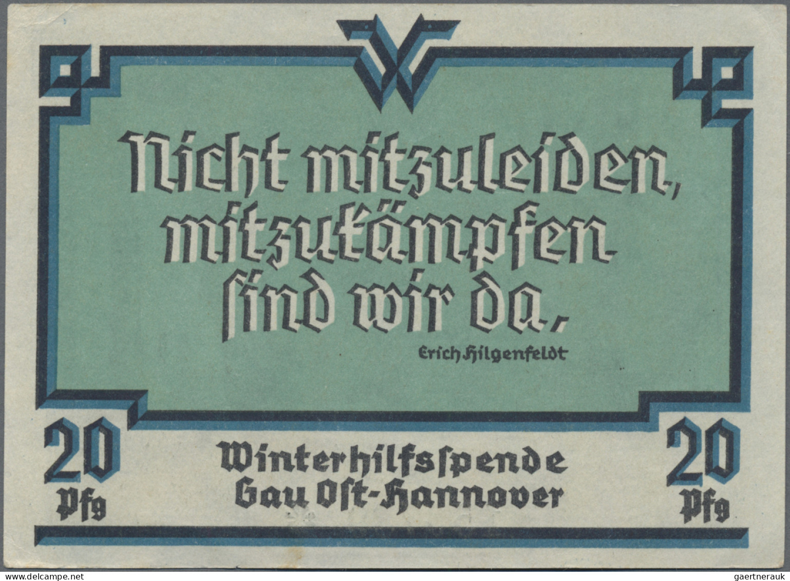 Deutschland - Notgeld - Niedersachsen: Gau Ost-Hannover, Winterhilfsspende, 20 P - [11] Emissions Locales