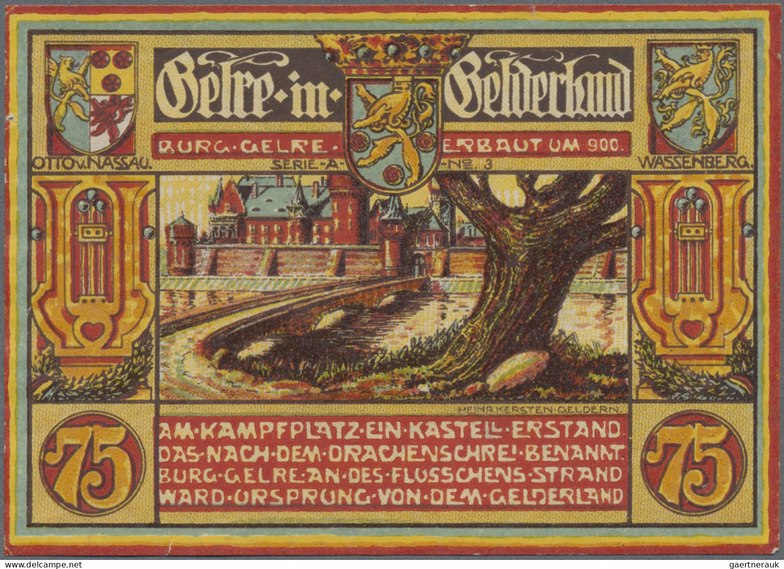 Deutschland - Notgeld - Rheinland: Geldern, Männergesangverein, 23 x 75 Pf., 19.