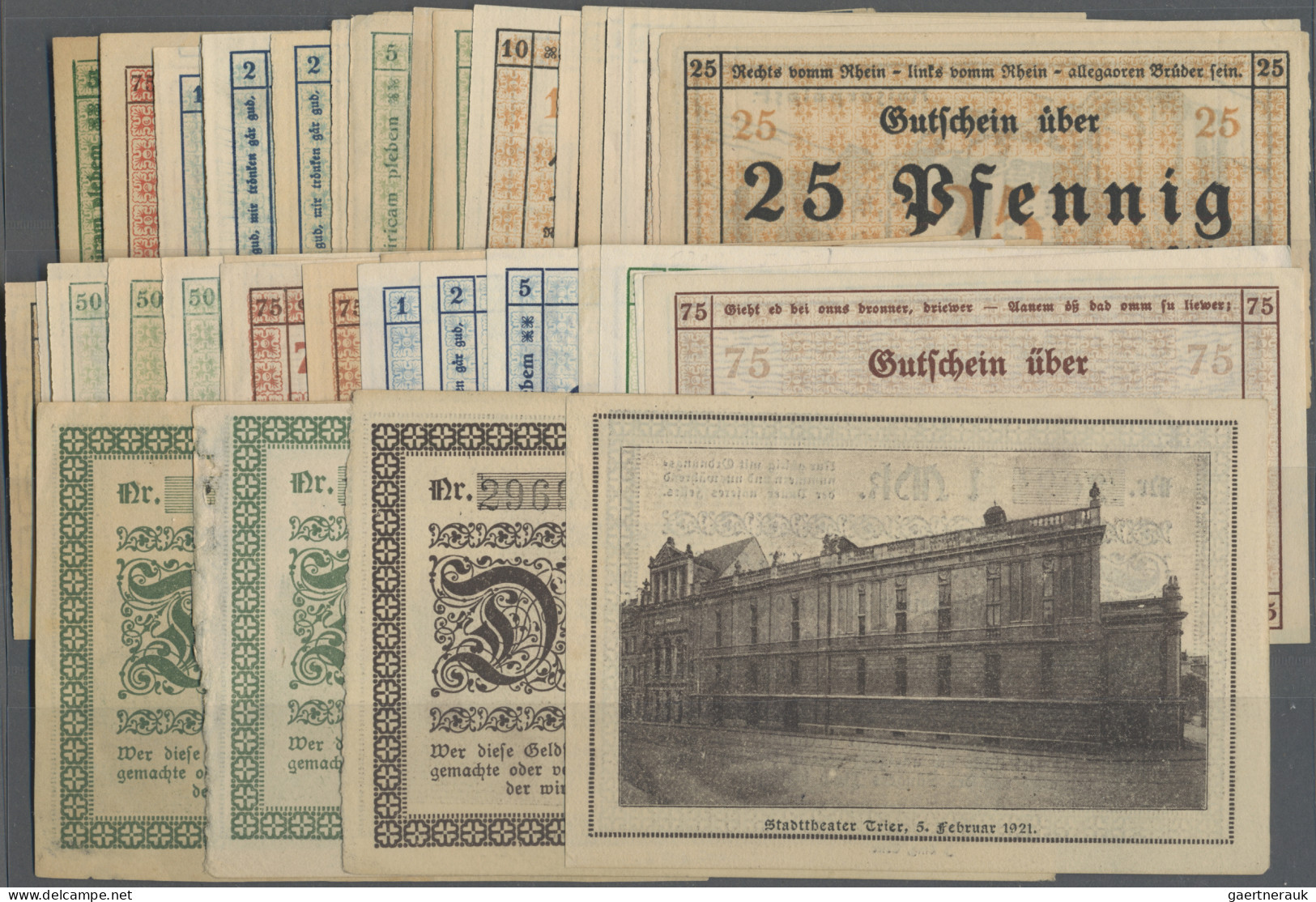 Deutschland - Notgeld - Rheinland: Trier, Buchdruckerei Gebr. Koch, 2 Scheine Oh - Lokale Ausgaben