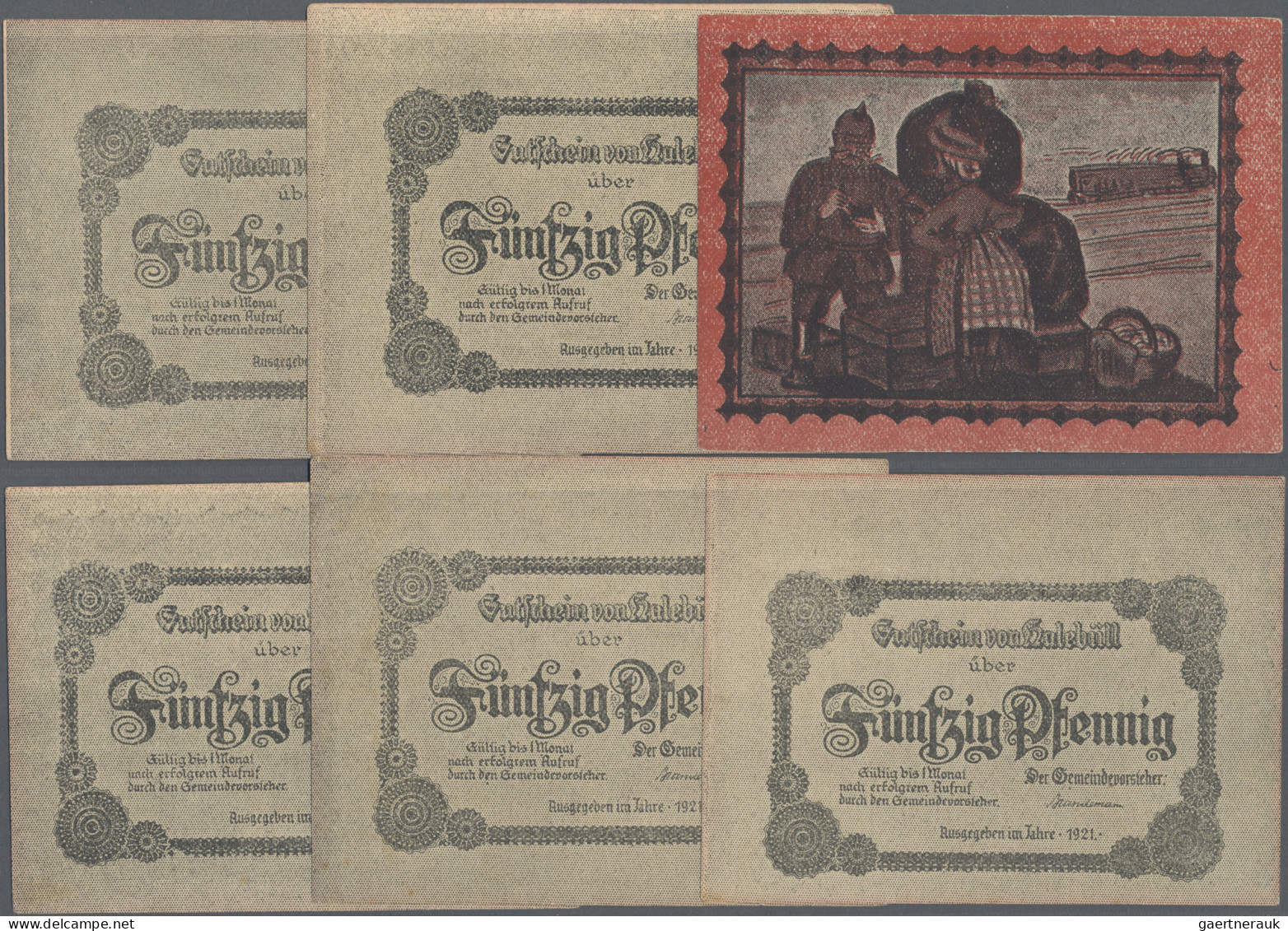 Deutschland - Notgeld - Schleswig-Holstein: Halebüll, Gemeinde, 6 X 50 Pf., 1921 - [11] Local Banknote Issues