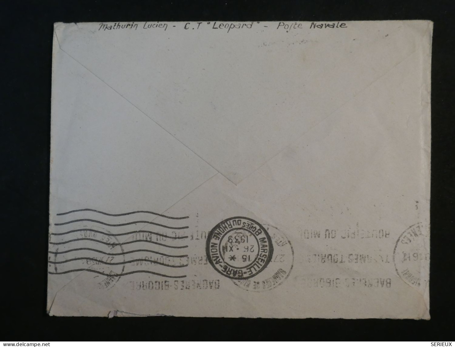 DG7 MAROC   BELLE LETTRE   1939 TANGER  A  BAGNERES  FRANCE +CACHET SERVICE A LA MER +PAIRE DE TP   AFF. INTERESSANT - Brieven En Documenten