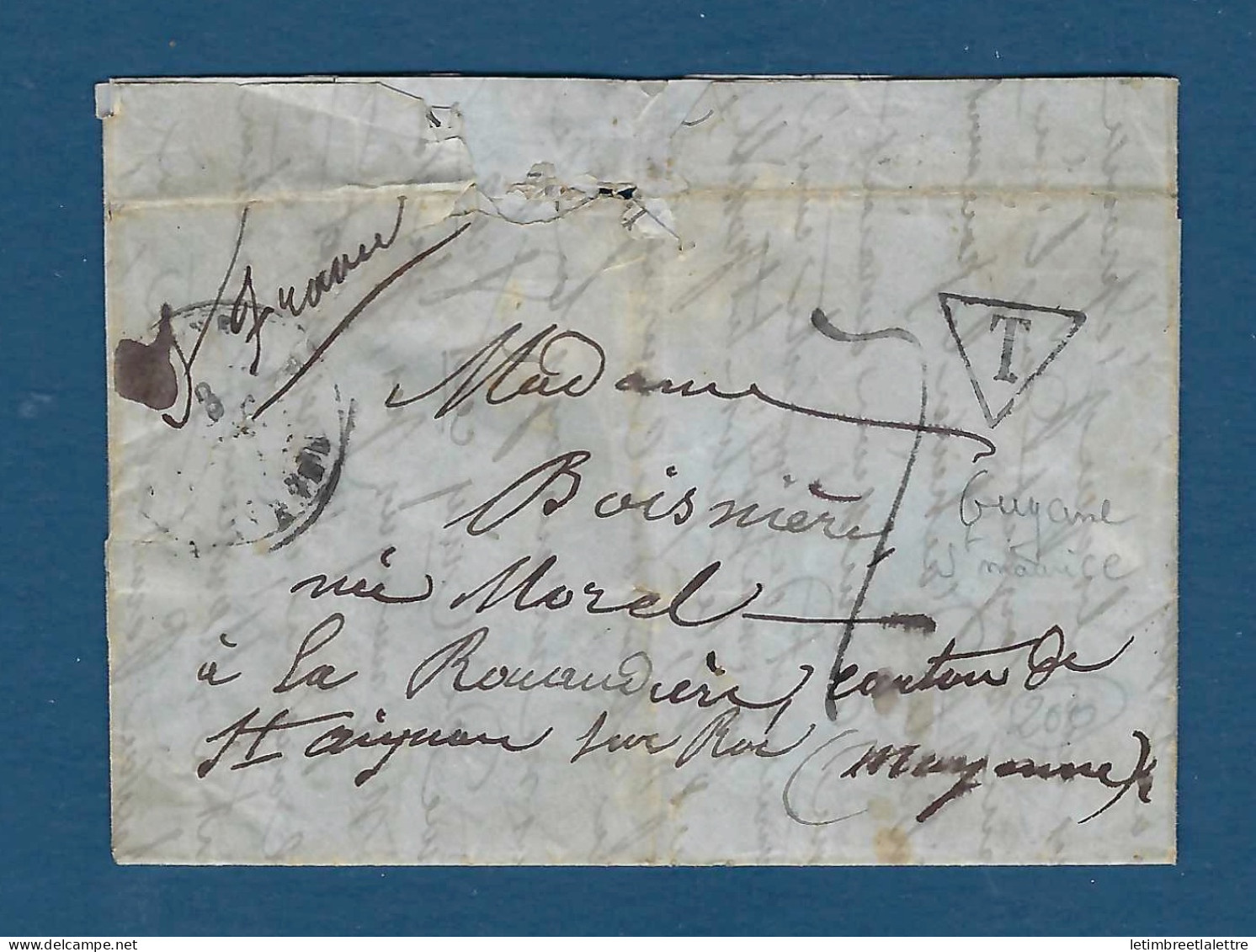 Guyane - Lettre De Saint Maurice - Décembre 1877 - 2 Lignes Maritimes Au Verso - Bon Texte - Storia Postale