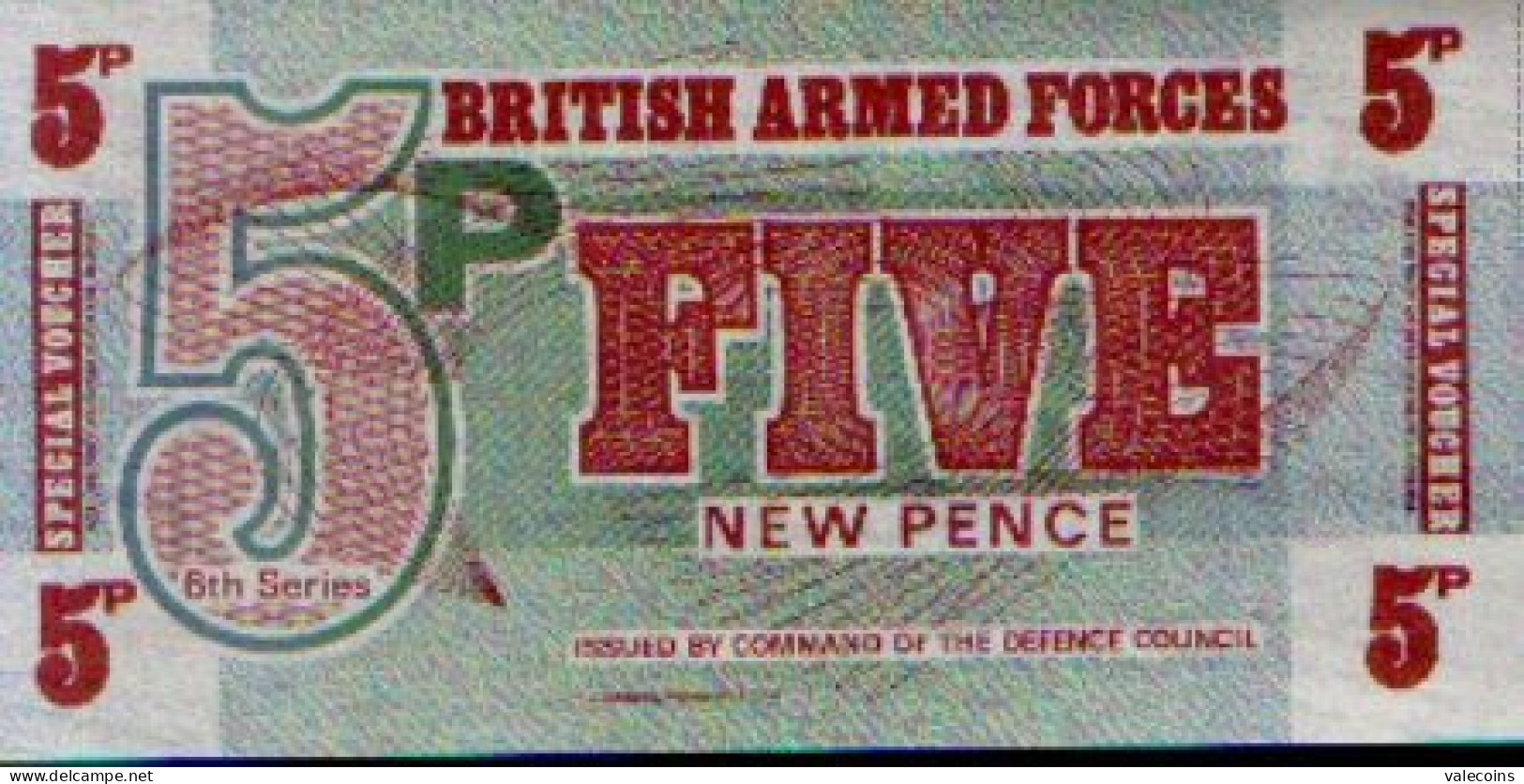 UK UNITED KINGDOM GREAT BRITAIN - 1972 - BRITISH ARMED FORCES - 5 New Pence - Pick M47 - UNC           MyRef:DB - British Military Authority