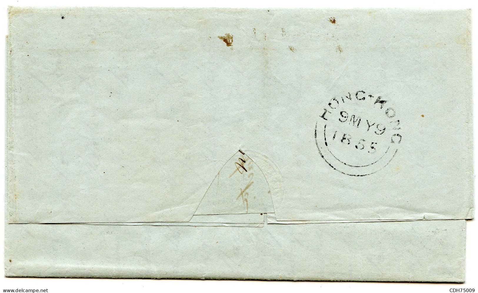 CHINE - LETTRE DE MACAO POUR GIBRALTAR TRANSIT PAR HONG-KONG, 1855 - ...-1878 Préphilatélie