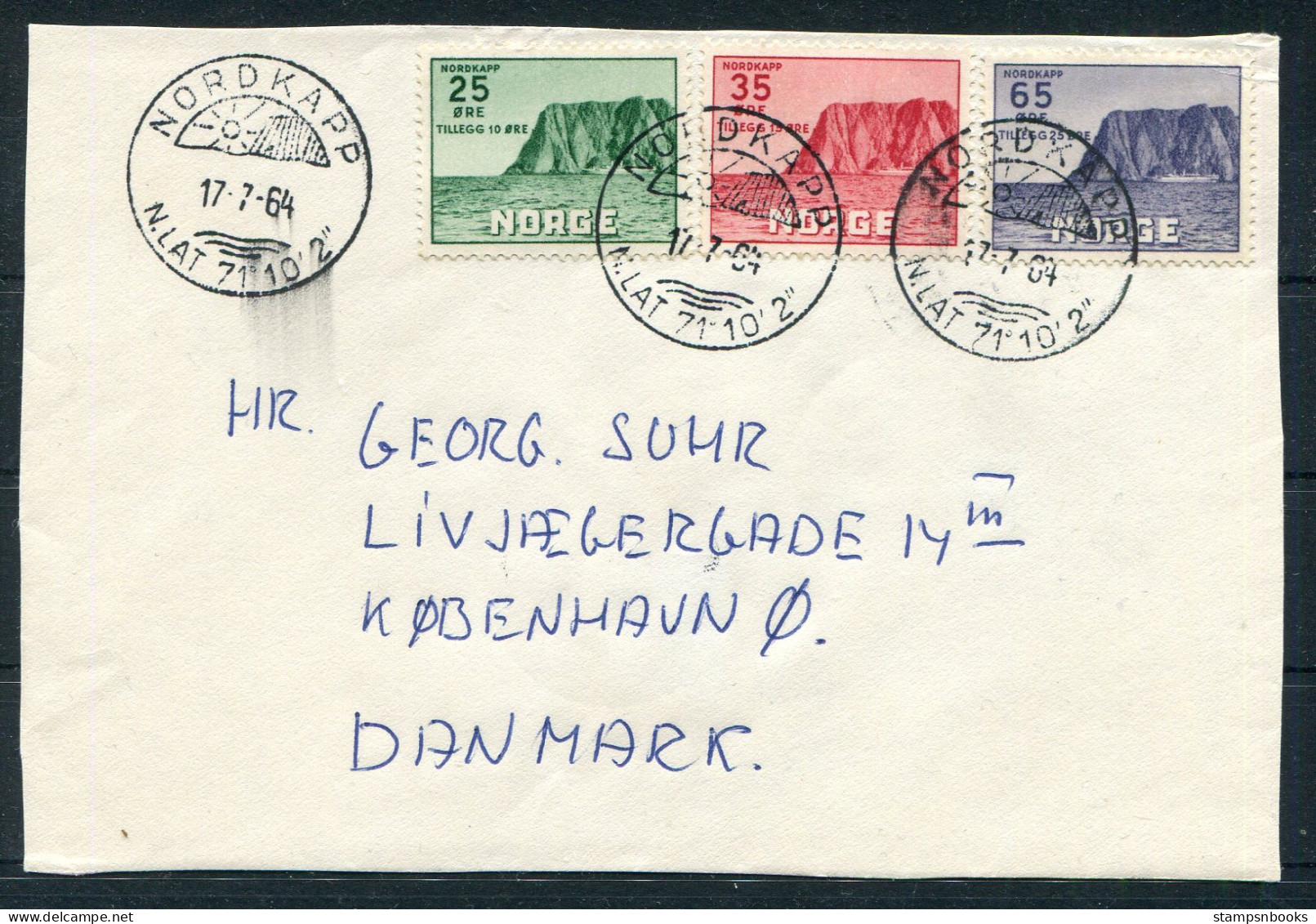 1957 Norway Nordkapp Set Of 3 On (1964) Cover (front Only)  - Ongebruikt