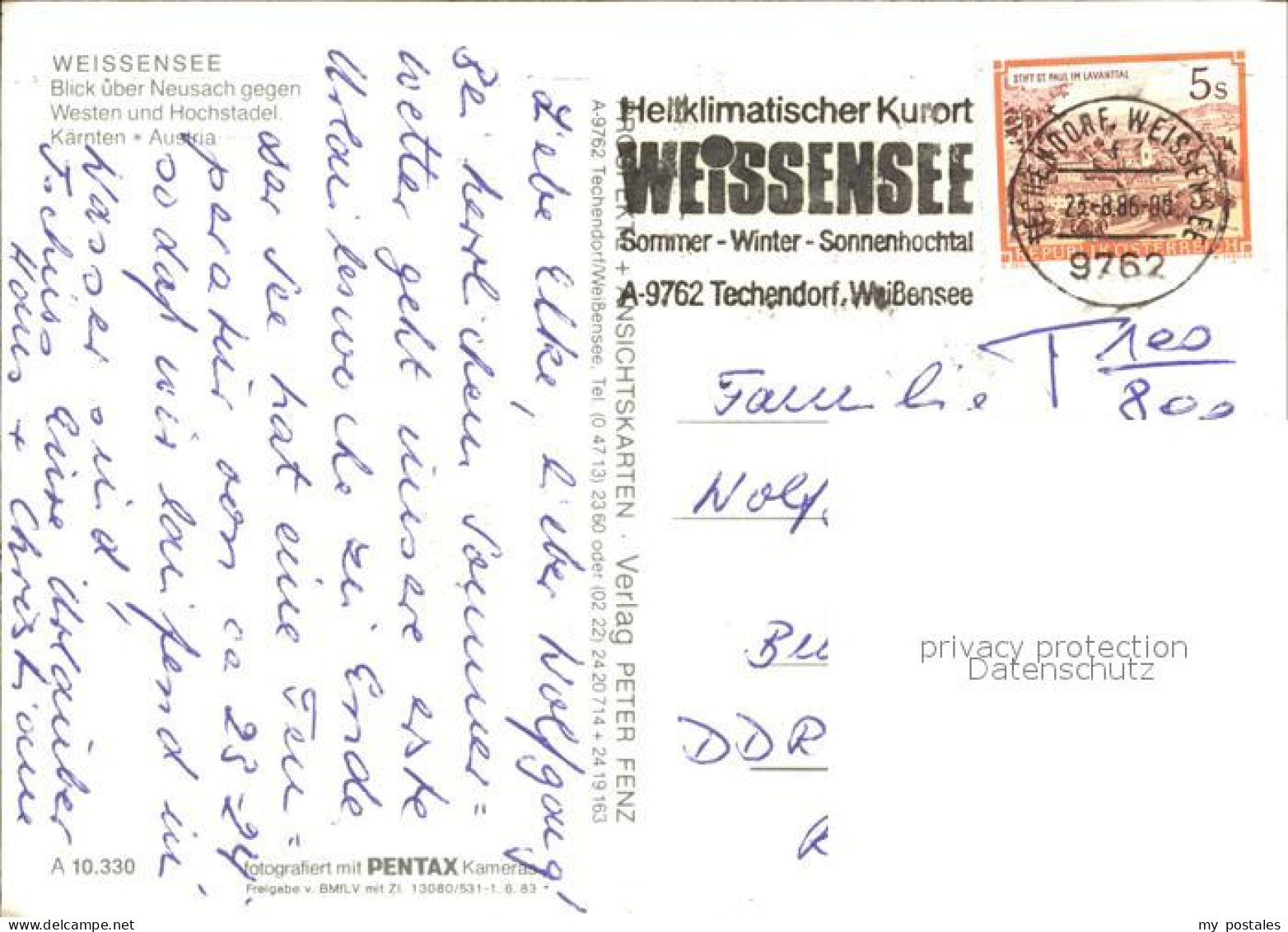 72330582 Weissensee Kaernten Blick Ueber Neusach Gegen Westen Und Hochstadel Alp - Weissensee
