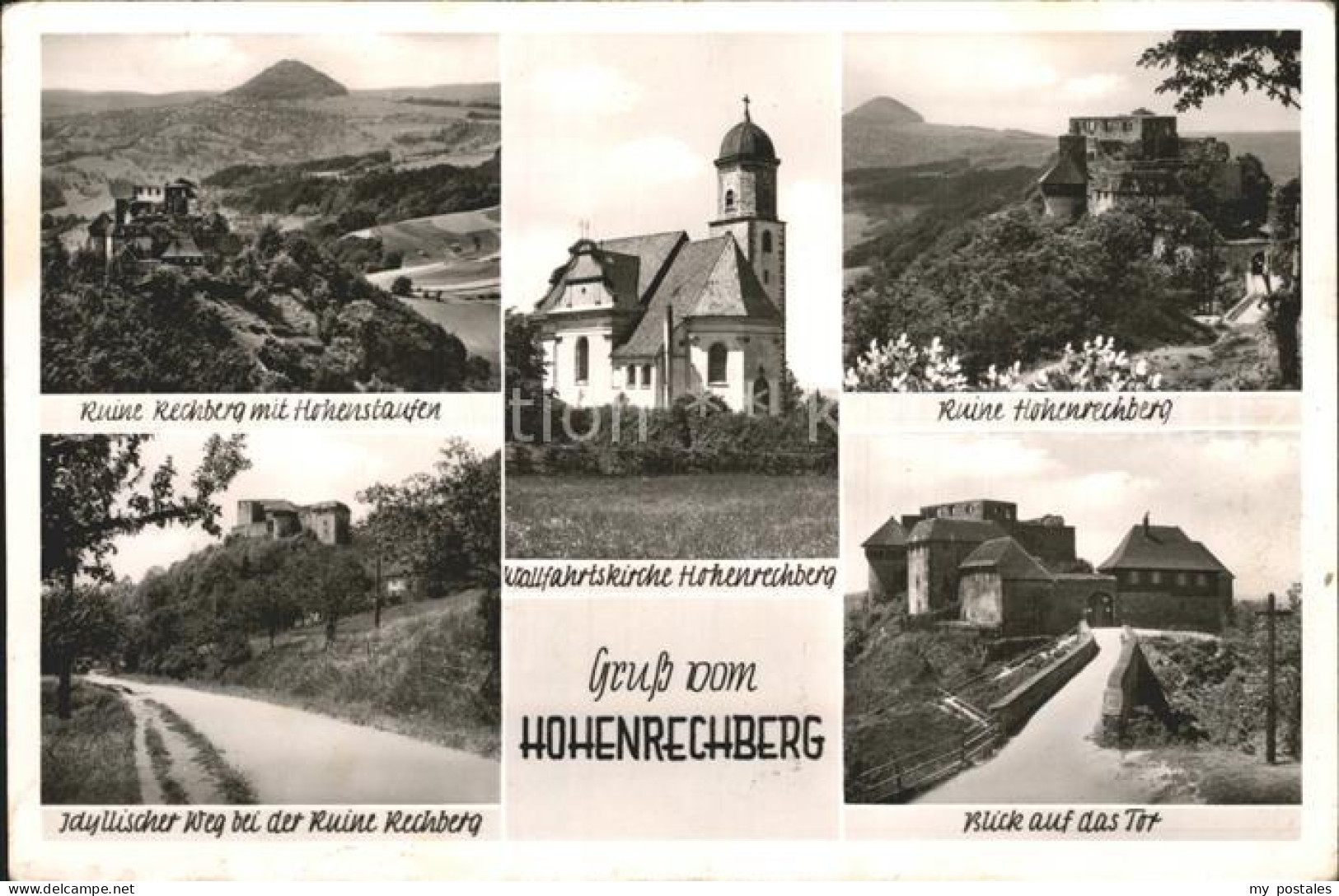 72330459 Hohenrechberg Wallfahrtskirche Ruine Rechberg Mit Hohenstaufen  Hohenre - Schwaebisch Gmünd