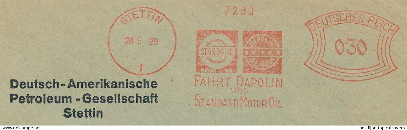 Meter Cover Germany 1929 - DAPOLIN - Standard Motor Oil - Petróleo