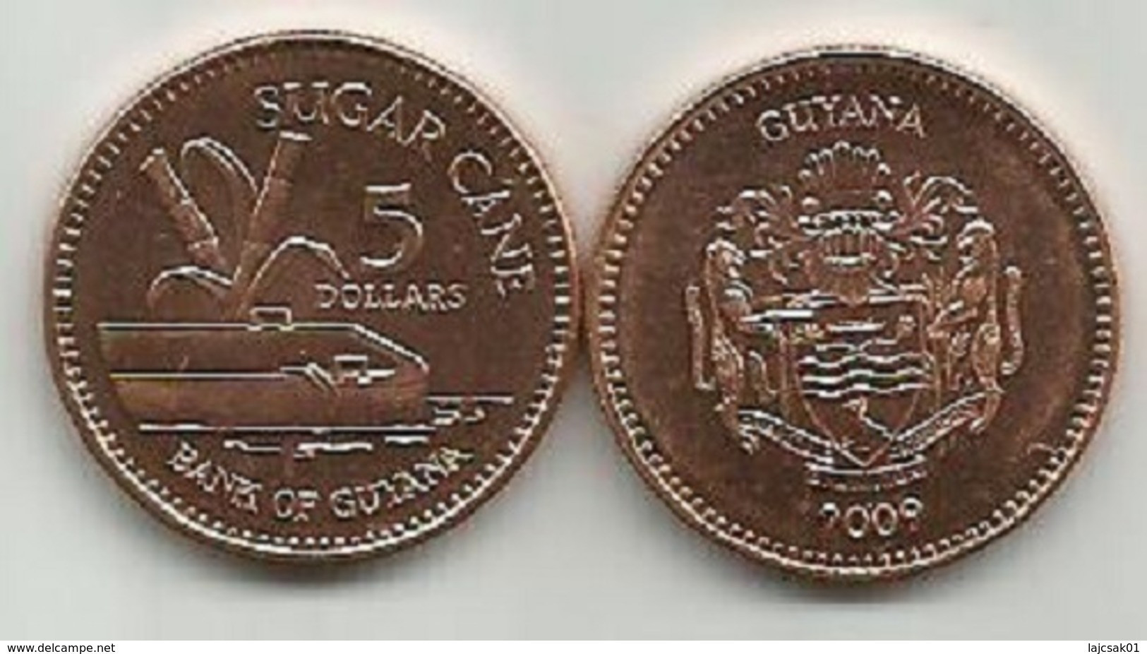 Guyana 5 Dollars 2009. High Grade - Guyana