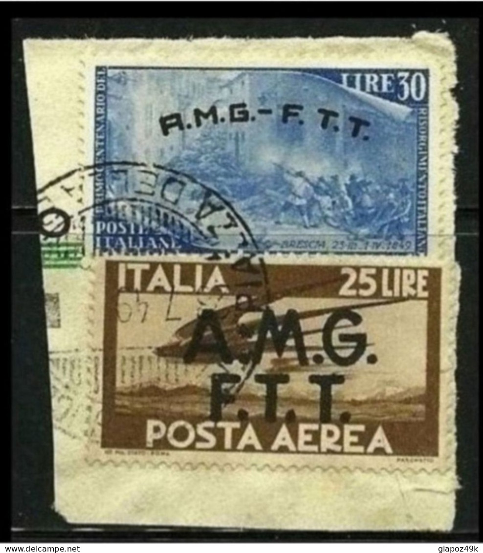 ● ITALIA  ●TRIESTE AMG FTT 1947 ֎ P. A. ֎ N. 5 + 27 Usati ● Cat. 30,00 €  ● Lotto N. 551 ● - Airmail