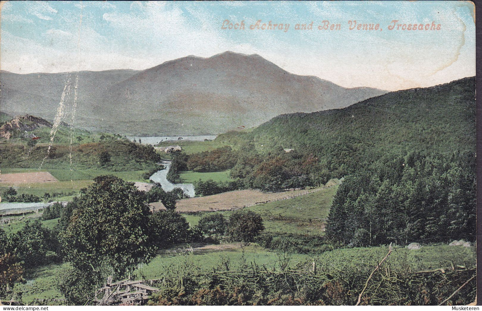 United Kingdom PPC Loch Achray And Ben Venue, Trossachs. Valentine's Series EDINBURGH 1909 AARHUS Denmark (2 Scans) - Stirlingshire