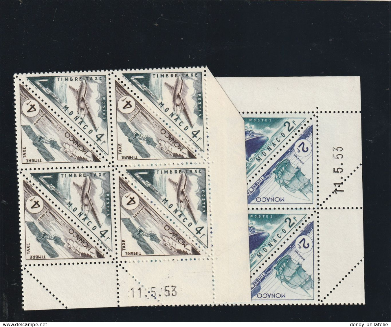 Monaco Série Taxe 39A A 55 Coin Daté Sans Charniére 1953 - Postage Due