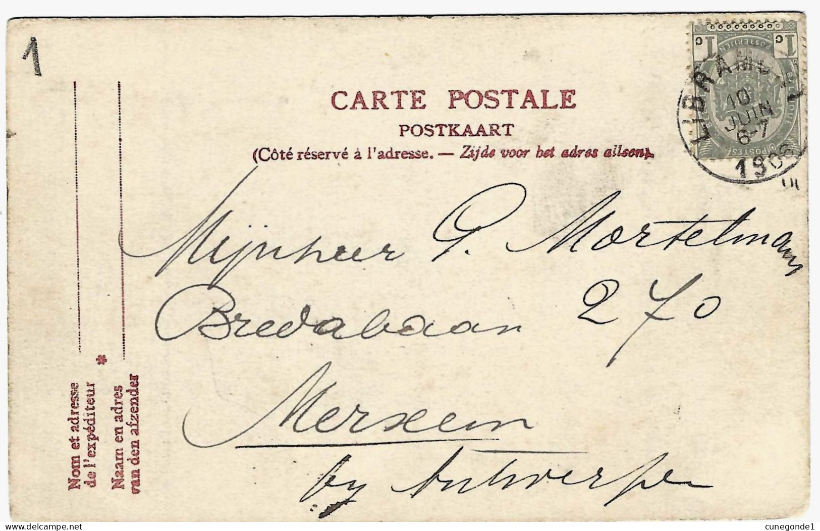 CPA LIBRAMONT : Chasse Sous Bois ( Chasseur Qui Tire ) - Circulée 1906 Vers Merxem - 25 Edit. L. Duparque, Florenville - Libramont-Chevigny
