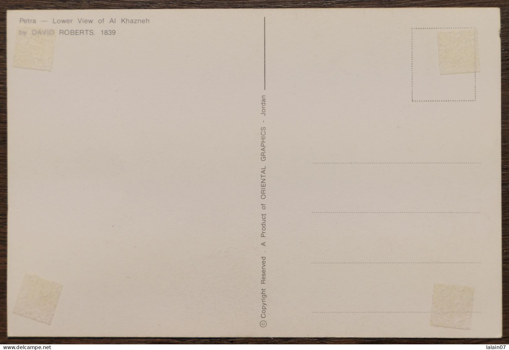 Carte Postale : JORDANIE : PETRA : Lower View Of Al Khazneh, By David Roberts, 1839 - Jordanie