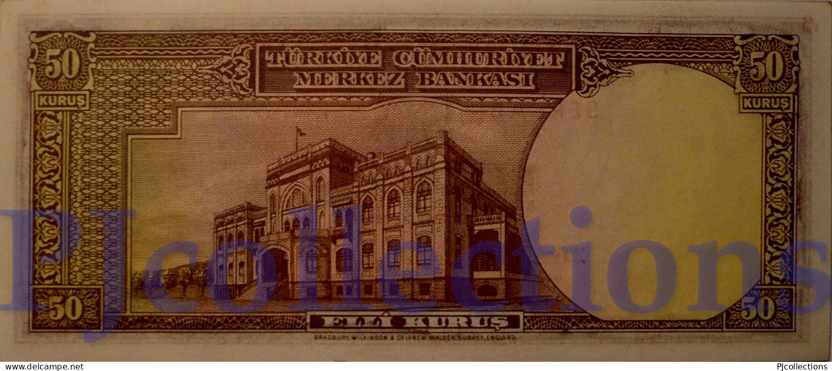 TURKEY 50 KURUS 1942 PICK 133 AU/UNC - Turquie