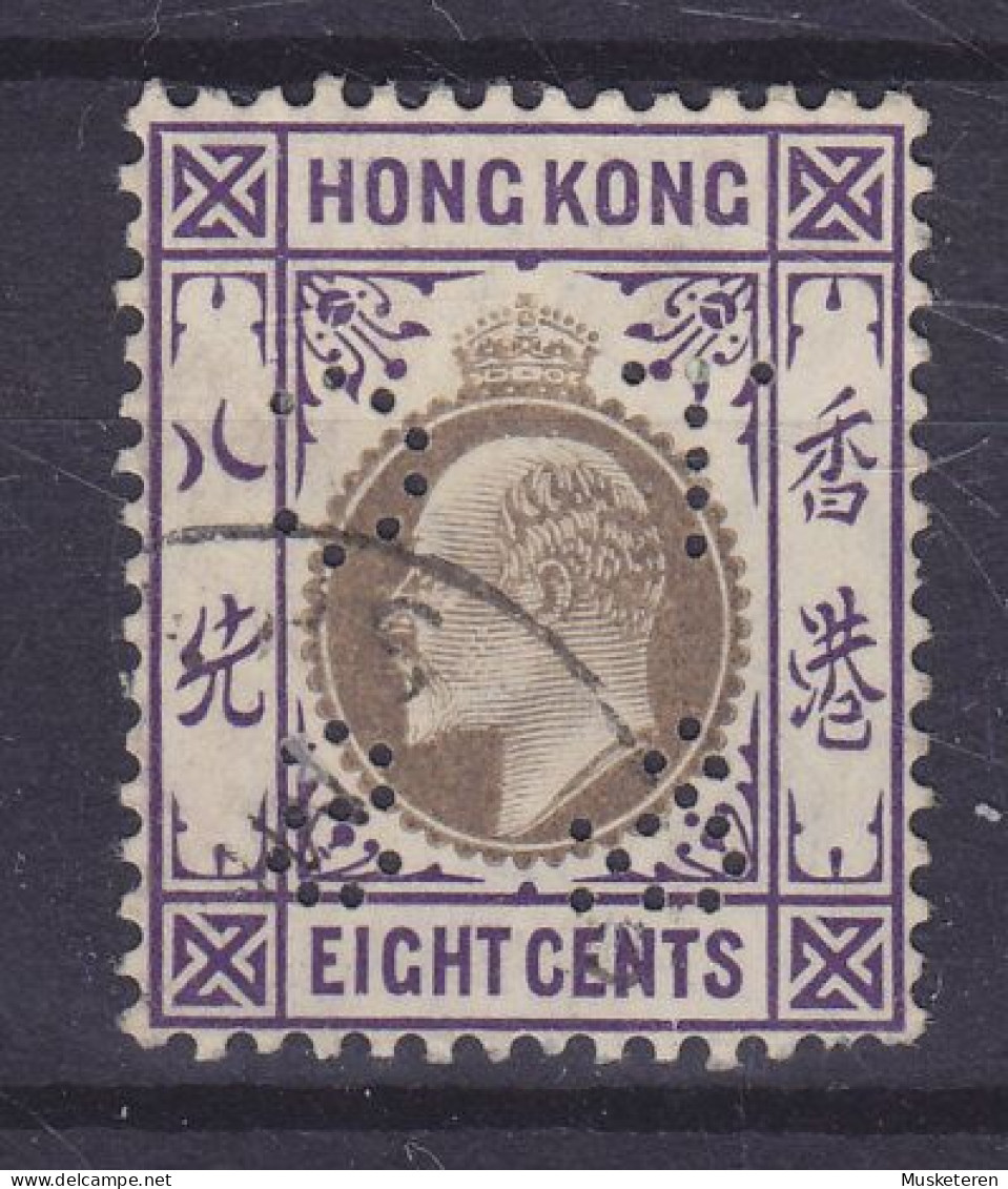 Hong Kong 1904 Mi. 80, Edw VII Perfin Perforé Lochung 'TC & S' Thomas Cook & Sons 2 Lines. 8 Holes In C, Shanghai Office - Oblitérés