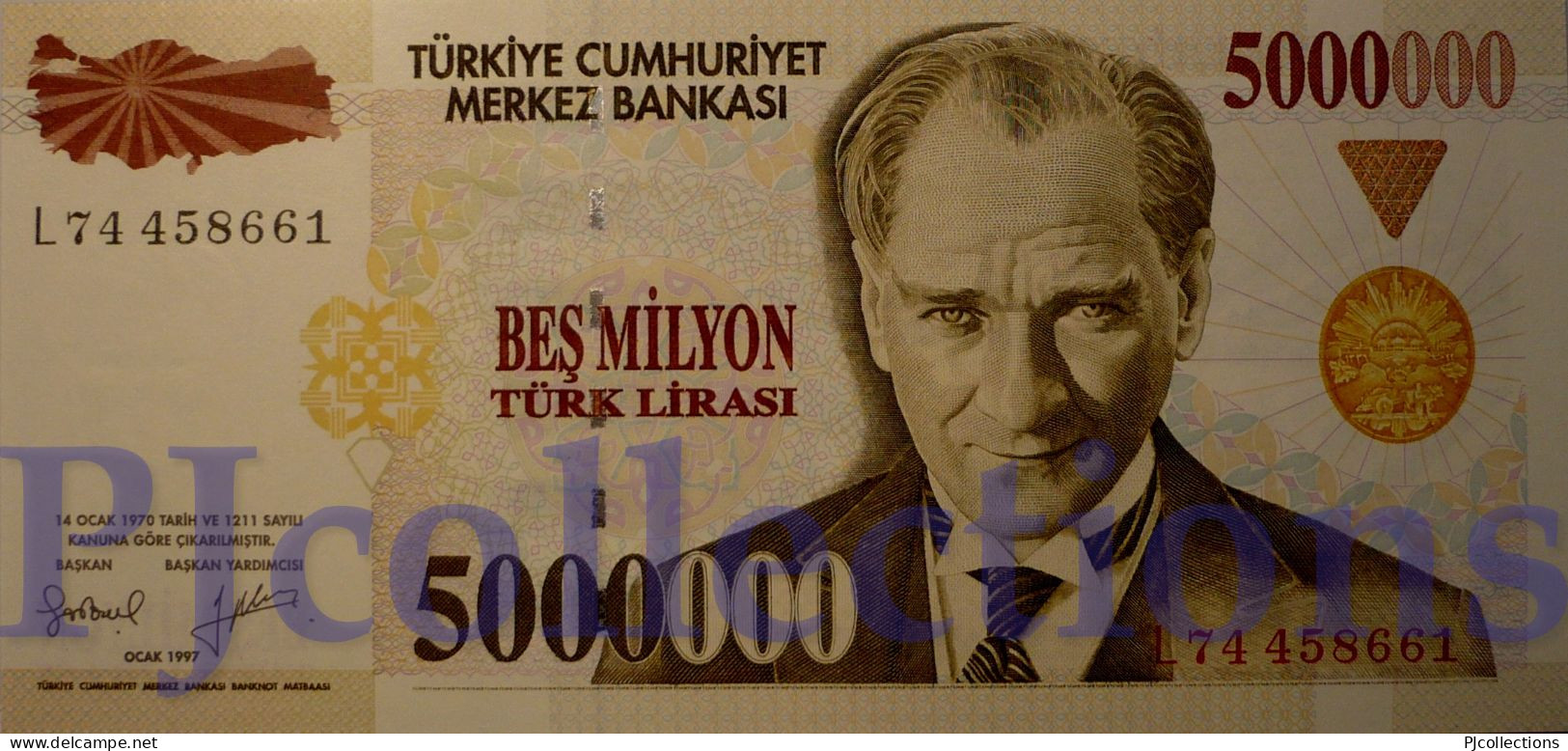 TURKEY 5000000 LIRA 1997 PICK 210b UNC - Turquie