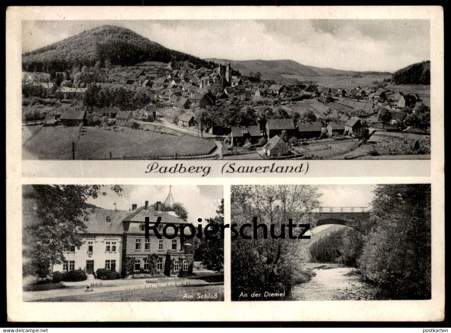 ÄLTERE POSTKARTE PADBERG SAUERLAND PANORAMA AM SCHLOSS AN DER DIEMEL BREDELAR KREIS BRILON MARSBERG Ansichtskarte AK - Marsberg